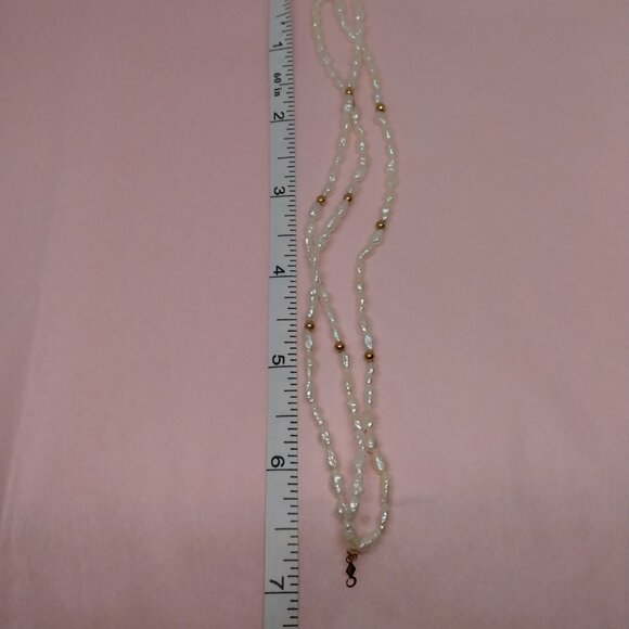 14k solid yellow gold,rice pearl bracelet - Picture 2 of 6